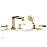 Phylrich - Deck Tub Set Works Industrial W/ Hs, Lever Handle - Polished Gold