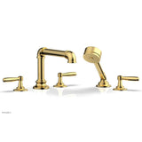 Phylrich - Deck Tub Set Works Industrial W/ Hs, Lever Handle - Satin Gold