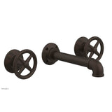 Phylrich - Wall Tub Set Works Industrial, Cross Handle - Antique Bronze