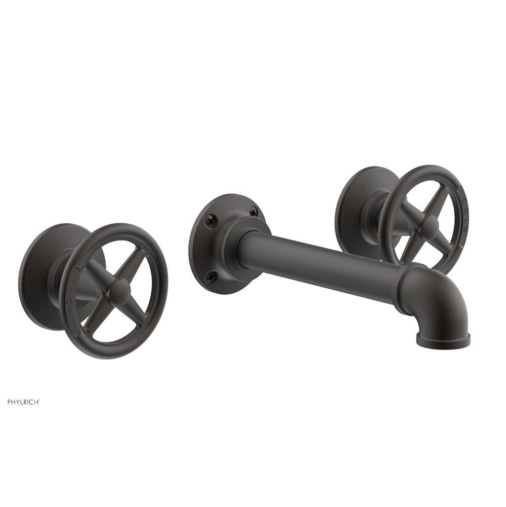 Phylrich - Wall Tub Set Works Industrial, Cross Handle - Oil Rubbed Bronze
