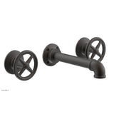 Phylrich - Wall Tub Set Works Industrial, Cross Handle - Oil Rubbed Bronze