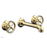 Phylrich - Wall Tub Set Works Industrial, Cross Handle - Satin Brass