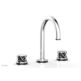 Phylrich - Matte Black Jolie Widespread Lavatory Faucet With Gooseneck Spout, Round Cutaway Handles, And Black Accents - 1.2GPM - Matte Black with Gloss Black
