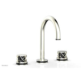 Phylrich - French Brass (Living Finish) Jolie Widespread Lavatory Faucet With Gooseneck Spout, Round Cutaway Handles, And Black Accents - 1.2GPM - French Brass