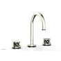 Phylrich - French Brass (Living Finish) Jolie Widespread Lavatory Faucet With Gooseneck Spout, Round Cutaway Handles, And Black Accents - 1.2GPM - French Brass