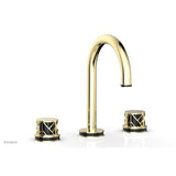 Phylrich - Polished Chrome Jolie Widespread Lavatory Faucet With Gooseneck Spout, Round Cutaway Handles, And Black Accents - 1.2GPM - Polished Chrome with Gloss Black