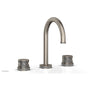 Phylrich - French Brass (Living Finish) Jolie Widespread Lavatory Faucet With Gooseneck Spout, Round Cutaway Handles, And Grey Accents - 1.2GPM - French Brass