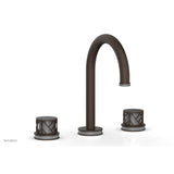 Phylrich - Antique Bronze Jolie Widespread Lavatory Faucet With Gooseneck Spout, Round Cutaway Handles, And Grey Accents - 1.2GPM - Antique Bronze with Grey