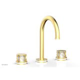 Phylrich - Pewter Jolie Widespread Lavatory Faucet With Gooseneck Spout, Round Cutaway Handles, And Gloss White Accents - 1.2GPM - Pewter
