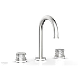 Phylrich - Burnished Nickel Jolie Widespread Lavatory Faucet With Gooseneck Spout, Round Cutaway Handles, And Gloss White Accents - 1.2GPM - Burnished Nickel