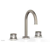 Phylrich - Polished Chrome Jolie Widespread Lavatory Faucet With Gooseneck Spout, Round Cutaway Handles, And Gloss White Accents - 1.2GPM - Polished Chrome