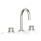 Phylrich - Polished Brass Jolie Widespread Lavatory Faucet With Gooseneck Spout, Round Cutaway Handles, And Gloss White Accents - 1.2GPM - Polished Brass