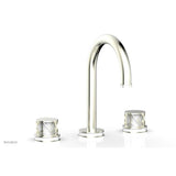 Phylrich - Polished Gold Jolie Widespread Lavatory Faucet With Gooseneck Spout, Round Cutaway Handles, And Gloss White Accents - 1.2GPM - Polished Gold with Gloss White