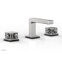 Phylrich - Satin Chrome Jolie Widespread Lavatory Faucet With Rectangular Low Spout, Square Cutaway Handles, And Black Accents - 1.2GPM - Satin Chrome with Gloss Black