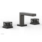 Phylrich - Oil Rubbed Bronze Jolie Widespread Lavatory Faucet With Rectangular Low Spout, Square Cutaway Handles, And Black Accents - 1.2GPM - Oil Rubbed Bronze with Gloss Black