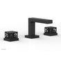 Phylrich - Matte Black Jolie Widespread Lavatory Faucet With Rectangular Low Spout, Square Cutaway Handles, And Black Accents - 1.2GPM - Matte Black with Gloss Black