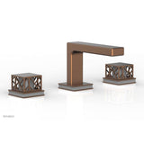 Phylrich - Polished Brass Jolie Widespread Lavatory Faucet With Rectangular Low Spout, Square Cutaway Handles, And Grey Accents - 1.2GPM - Polished Brass with Grey