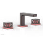 Phylrich - Weathered Copper Jolie Widespread Lavatory Faucet With Rectangular Low Spout, Square Cutaway Handles, And Pink Accents - 1.2GPM - Weathered Copper
