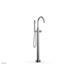 Phylrich - Floor Mounted Tub Filler Knurled Hdl W/Handshwr-Tall - Satin chrome