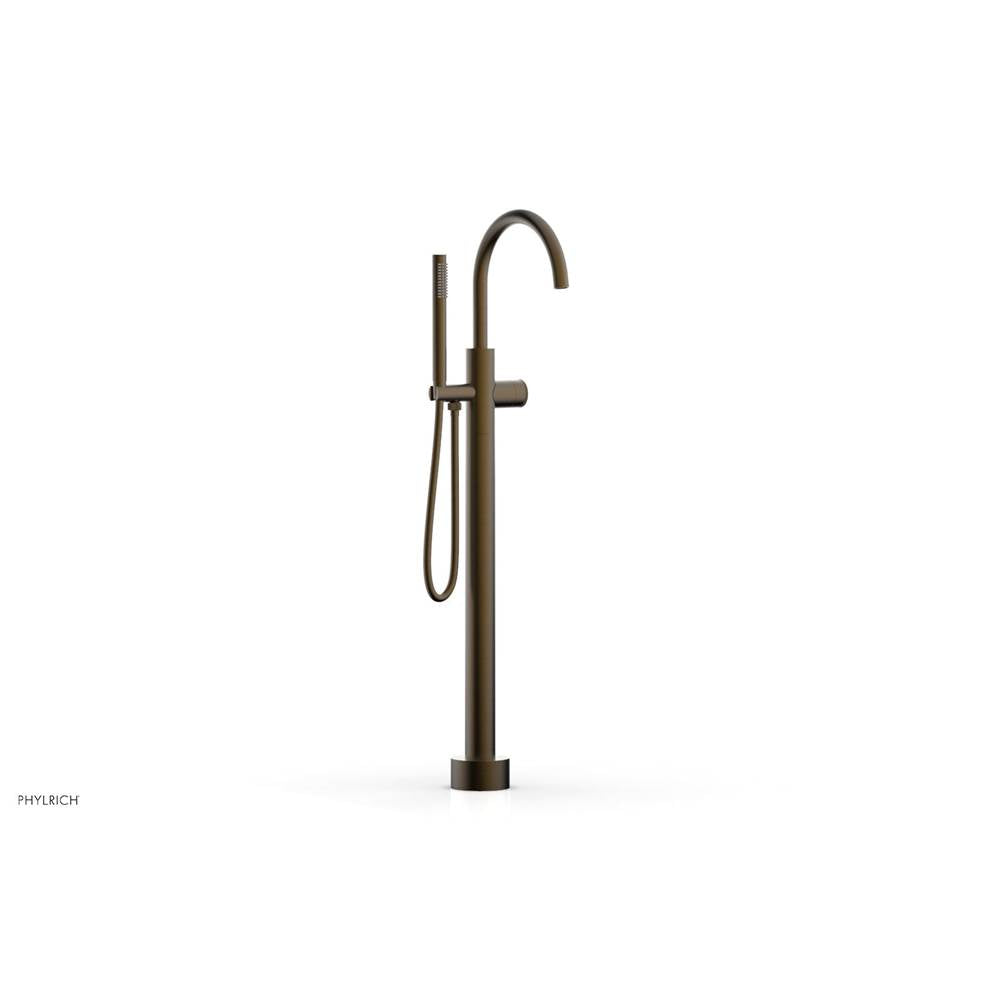 Phylrich - Floor Mounted Tub Filler Knurled Hdl W/Handshwr-Tall - Old English Bronze