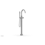 Phylrich - Floor Mounted Tub Filler Knurled Hdl W/Handshwr-Tall - Satin White