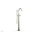 Phylrich - Floor Mounted Tub Filler Knurled Hdl W/Handshwr-Tall - Satin Nickel