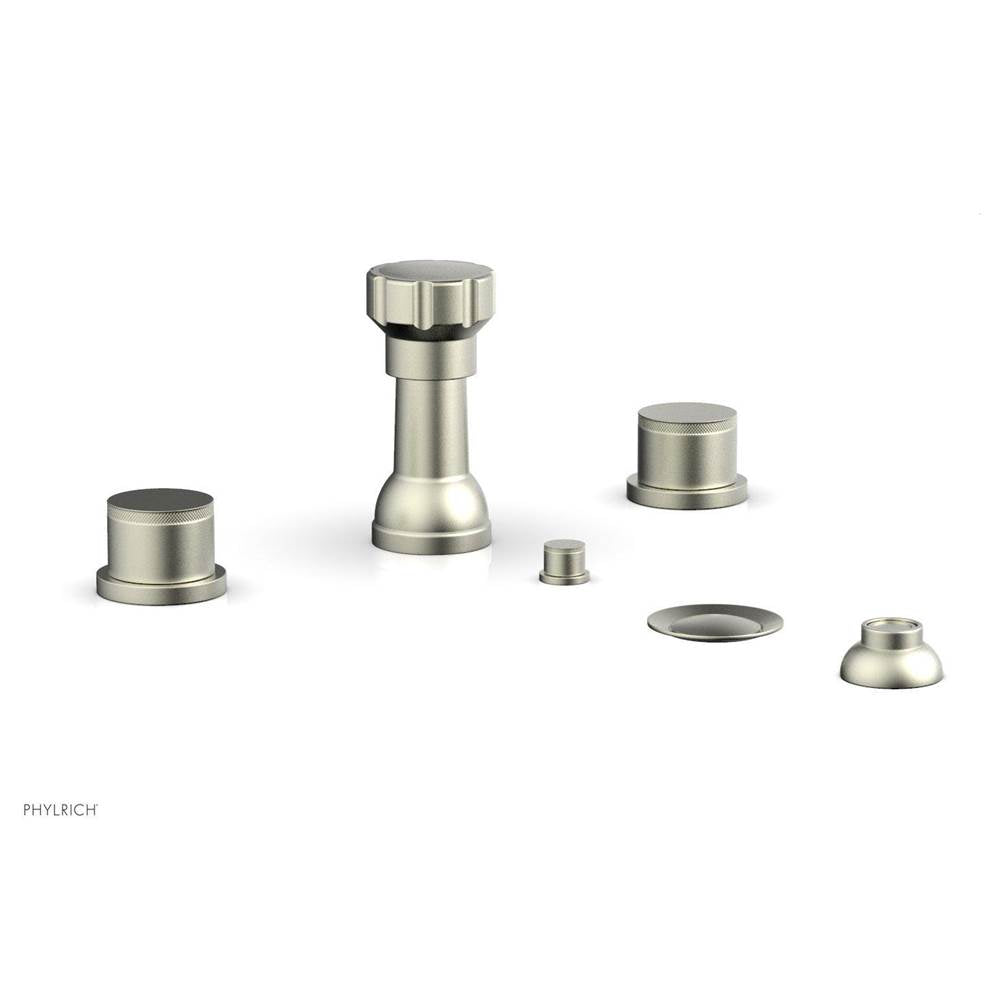 Phylrich - 4 Hole Bidet Knurl Hdl - Satin Nickel
