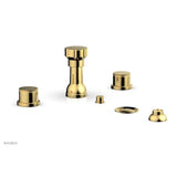 Phylrich - 4 Hole Bidet Knurl Hdl - Polished Gold