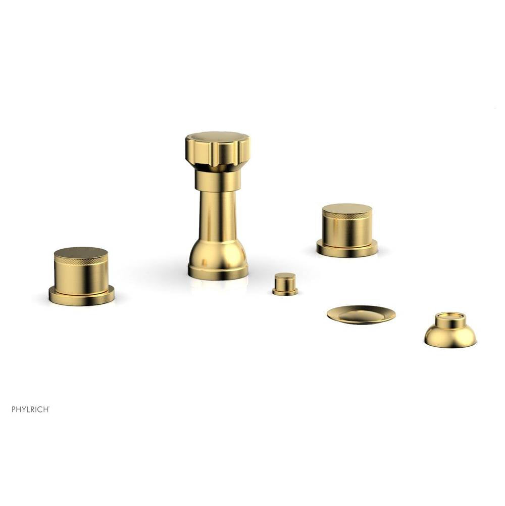 Phylrich - 4 Hole Bidet Knurl Hdl - Satin Gold