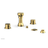 Phylrich - 4 Hole Bidet Knurl Hdl - Satin Gold