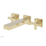 Phylrich - CROI - Wall Lavatory Set - Cross Handle - Polished Brass Uncoated