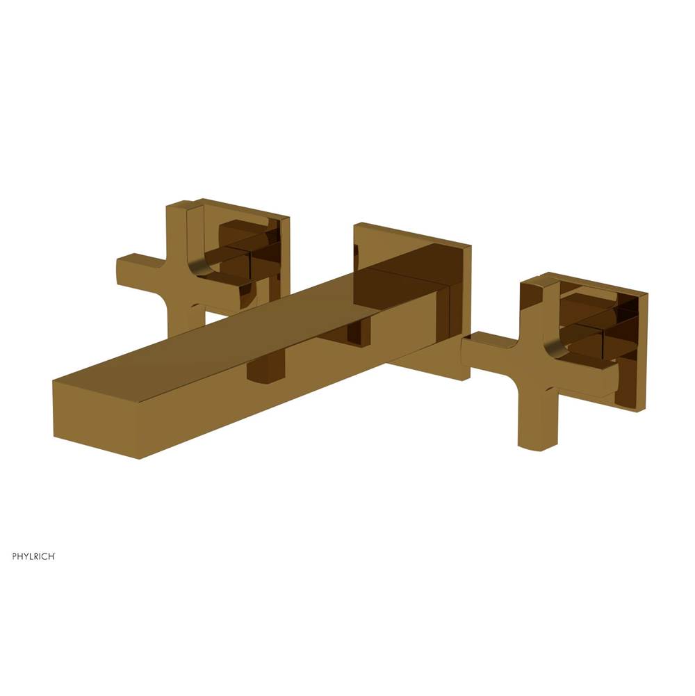 Phylrich - CROI - Wall Lavatory Set - Cross Handle - French Brass