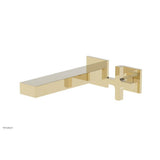 Phylrich - CROI - Single Cross Handle Wall Lavatory Set - Polished Brass Uncoated