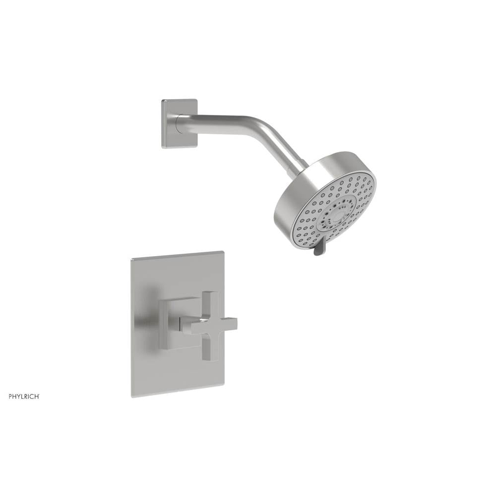 Phylrich - CROI - Pressure Balance Shower Set - Cross Handle - Satin chrome