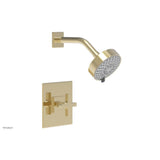 Phylrich - CROI - Pressure Balance Shower Set - Cross Handle - Polished Brass Uncoated