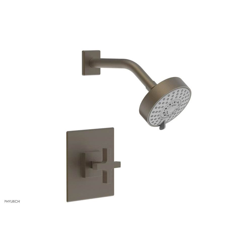 Phylrich - CROI - Pressure Balance Shower Set - Cross Handle - Architectural Bronze