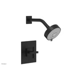 Phylrich - CROI - Pressure Balance Shower Set - Cross Handle - Matte Black