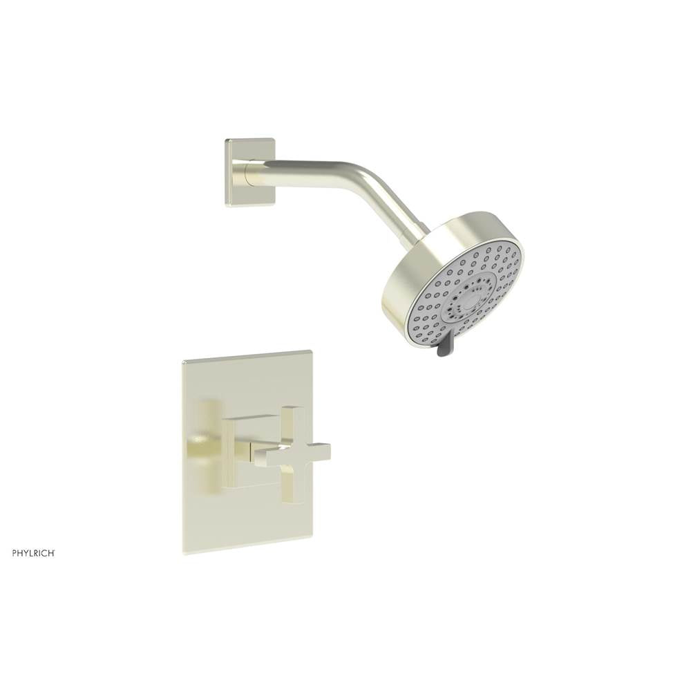 Phylrich - CROI - Pressure Balance Shower Set - Cross Handle - Satin Nickel