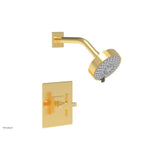 Phylrich - CROI - Pressure Balance Shower Set - Cross Handle - Satin Gold