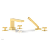 Phylrich - CROI - Deck Tub Set with Hand Shower - Cross Handles - Burnished Gold
