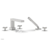 Phylrich - CROI - Deck Tub Set with Hand Shower - Cross Handles - Satin chrome