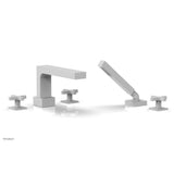 Phylrich - CROI - Deck Tub Set with Hand Shower - Cross Handles - Satin White