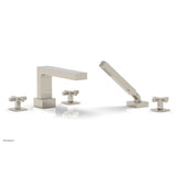 Phylrich - CROI - Deck Tub Set with Hand Shower - Cross Handles - Polished Nickel