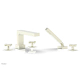 Phylrich - CROI - Deck Tub Set with Hand Shower - Cross Handles - Satin Nickel