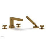 Phylrich - CROI - Deck Tub Set with Hand Shower - Cross Handles - French Brass