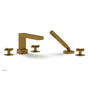 Phylrich - CROI - Deck Tub Set with Hand Shower - Cross Handles - French Brass