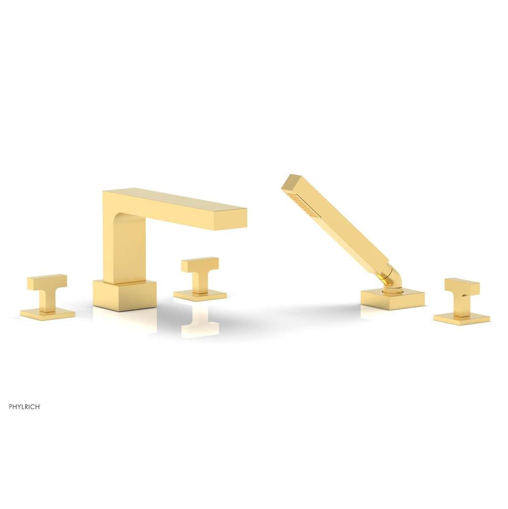 Phylrich - CROI - Deck Tub Set with Hand Shower - Lever Handles - Burnished Gold
