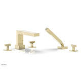 Phylrich - CROI - Deck Tub Set with Hand Shower - Lever Handles - Polished Brass Uncoated