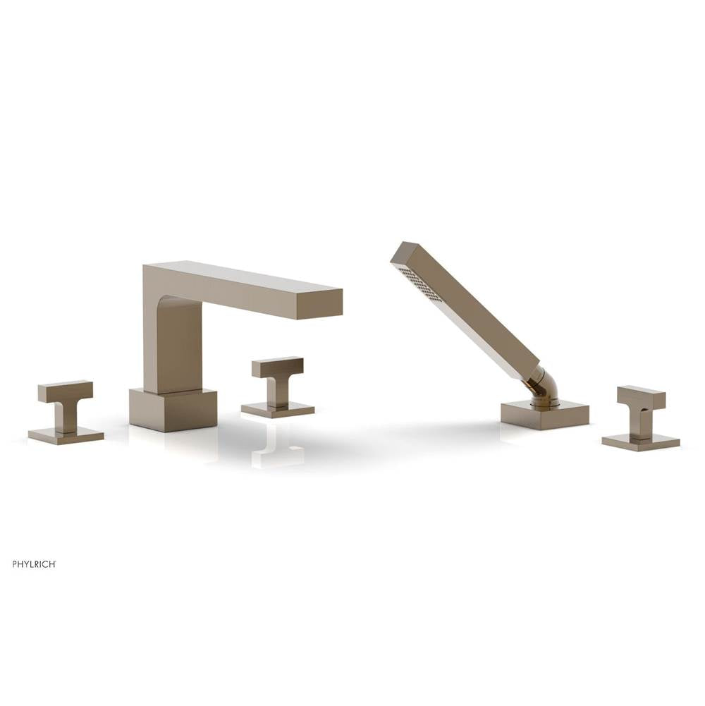 Phylrich - CROI - Deck Tub Set with Hand Shower - Lever Handles - Antique Brass