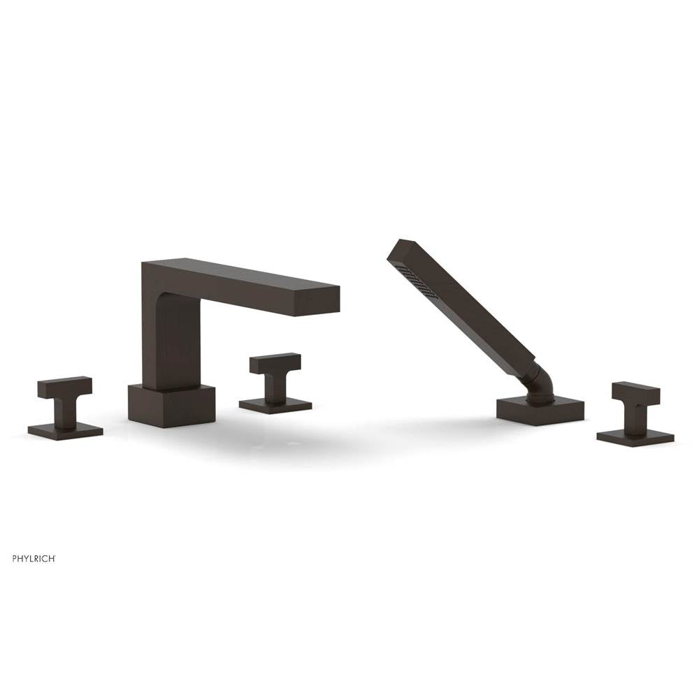 Phylrich - CROI - Deck Tub Set with Hand Shower - Lever Handles - Antique Bronze